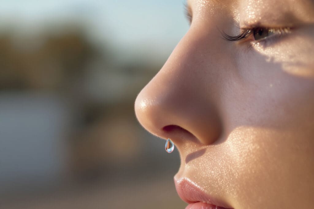 ein bild das eine laufende nase darstellt passend zum thema nase läuft ständig wie wasser